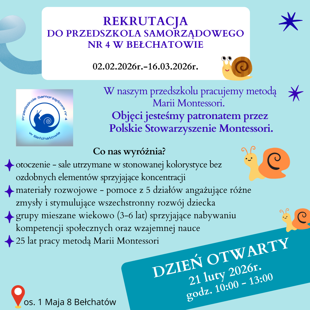 Plakat informujący o rekrutacji.